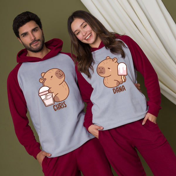Pijama Vino Micropolar | Diseño pareja