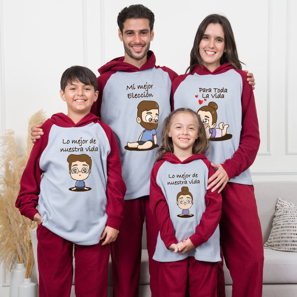 Pijama Micropolar Vino familiar